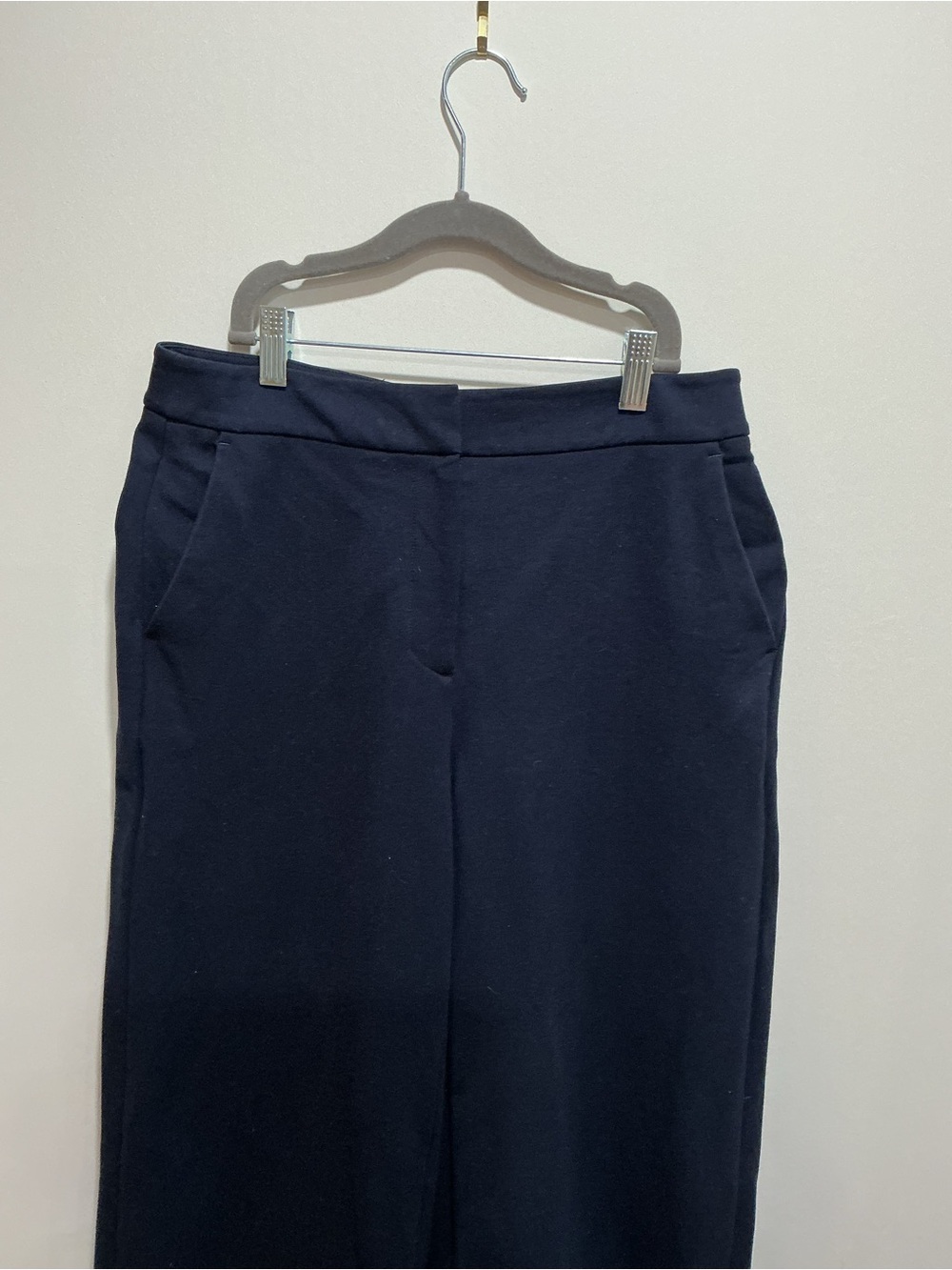 Boden Ponte Wide Leg Navy Cropped Pants size 8 - Picture 3 of 6